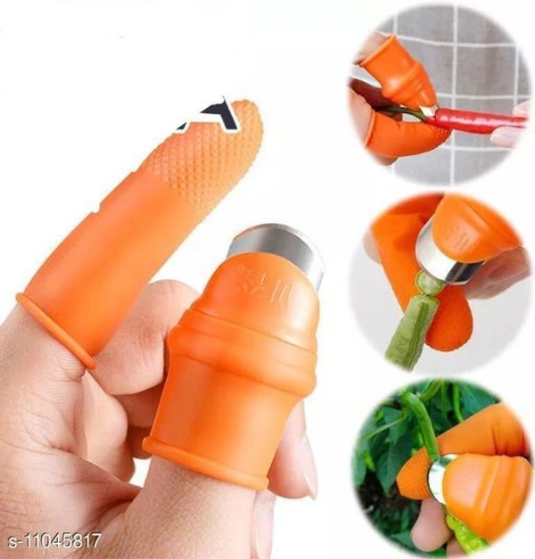 Thumb Knife/CutterLATEST PRICE Rs.285 Brand World  (Pack of 1) Vegetable Picker Thumb Knife, Silicone Fruit Plant Picking Cutter, Finger Knife Trim for Garden Harvesting Kitchen Cooking - Improve Work Efficiency Without Hurting Nails, SmallMaterial: Stainless Steel
