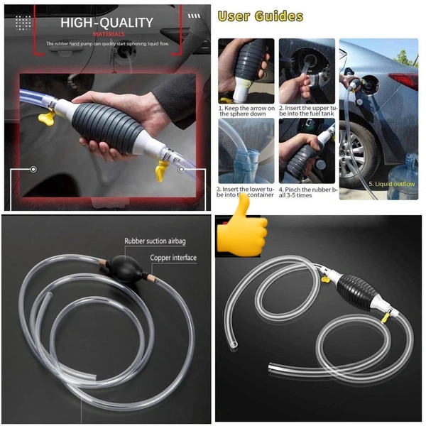 Fuel Transfer Pump•This fuel primer bulb is ideal for vehicles without ESP-priming, using 1 or 2-tank systems,Simple and effective tool for pumping fuels from cars, motorcycles and any other containers.•Bulb engineered to maintain flexibility and prevent collapse in hot and cold temperatures•Can also be use for many other purposes •Excellent Quality  MRP: ₹1,049.00Price--@₹749