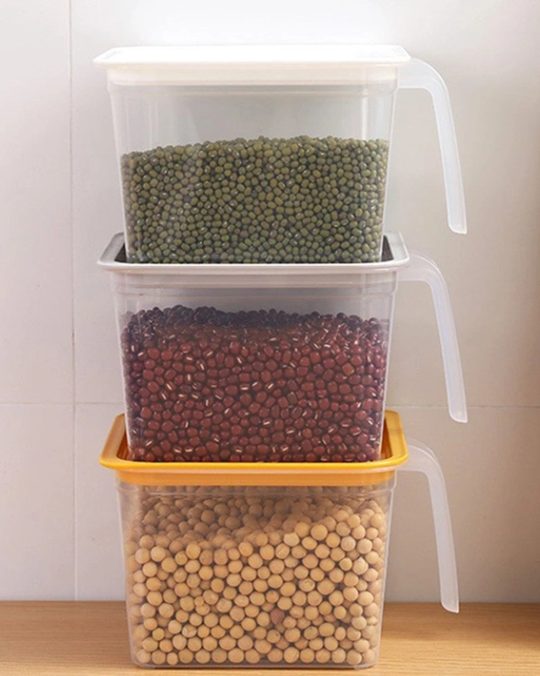 This Combo Package  4iteams Bb4u trendyfashion Wall-Mounted Cereals Dispenser Press Grain Storage TankSquare Food Storage Containers With Handle (Set of 3)Double Layer Drain Basket Plastic Fruit & Vegetable Tools Washing Basket4 pcsMultifunction Manual Meat Grinder Kitchen Hand-power Food Chopper Fruit Vegetable Nuts Cutter
