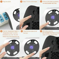 Portable Electric Heater Mini Fan Heater Desktop HouseholdAbout this item :LOW ENERGY CONSUMPTION : The electric heater runs at a low power of 500 watts, it will not overload the circuit, perfect for small spaces, it can space heaters that runs at a higher watts. It's a great choice for people who living in cold climates.DIGITAL THERMOSTAT : Unlike most space heaters just have opti
