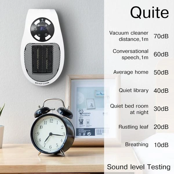 Portable Electric Heater Mini Fan Heater Desktop HouseholdAbout this item :LOW ENERGY CONSUMPTION : The electric heater runs at a low power of 500 watts, it will not overload the circuit, perfect for small spaces, it can space heaters that runs at a higher watts. It's a great choice for people who living in cold climates.DIGITAL THERMOSTAT : Unlike most space heaters just have opti