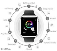 NAVYA A1 Smart Watch with Camera, Memory Card and SIM Card Support and Fitness Tracker Smartwatch for Mens Boys and Girls(Black)Standalone Phone Watch: Smart watch connected Android phone via Bluetooth or with GSM 2G SIM Card can be used as a cellphone to make/answer calls, send/get message directly.Multifunctional Smartwatch: Sport health: Pedometer, Calories Calculation, Sedentar