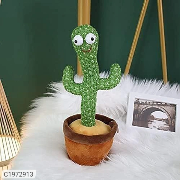 Product Name: Dancing Cactus Toy- Cactus musical Toy for kidsPackage Contains: It Has 1 piece of cactus toy Product Dimension:-32x11cm
Material: Cotton
Color: Colour as per availability
Combo/Set Of: Pack of 1
Additional Information: With the singing and humorous dancing, children's attention will be aroused and