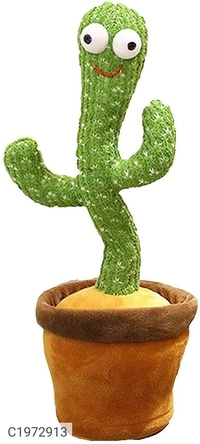 Product Name: Dancing Cactus Toy- Cactus musical Toy for kidsPackage Contains: It Has 1 piece of cactus toy Product Dimension:-32x11cm
Material: Cotton
Color: Colour as per availability
Combo/Set Of: Pack of 1
Additional Information: With the singing and humorous dancing, children's attention will be aroused and