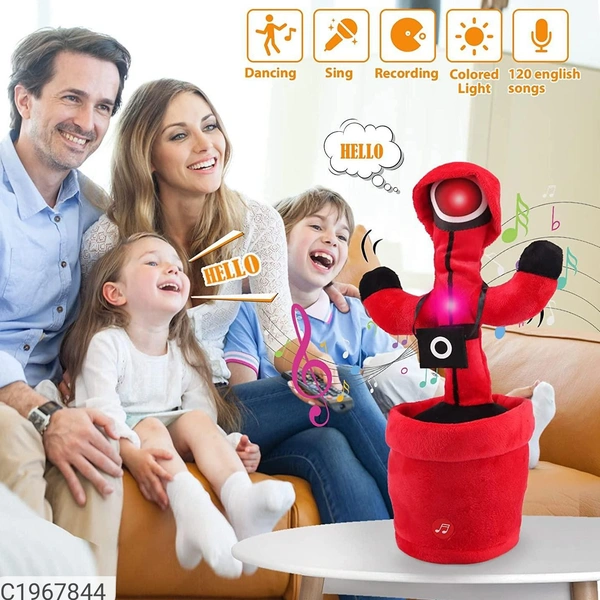  Dancing Cactus Toy for Kids Adult Package Contains: It Has 1 piece of Dancing Cactus Toy Product Dimension:-5x12cm Material: Plastic Color: Colour as per availability Combo/Set Of: Pack of 1 Weight: 240 Additional Information:   [Dancing cactus squid toy]: The dancing cactus squid toy has 120 English songs, and 