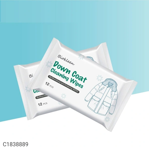 Coat Cleaning Wipes-Down Coat Cleaning Wet Wipes(Pack of 12)Package Contains: It Has 12 Piece Of Coat Cleaning Wipes Material: Non Woven Color: Colour as per availability Additional Information: Product Description: Down Coat Cleaning Wet WipesPackage Contains: It Has 12 Piece of WipesMaterial: Non Woven FabricSize: StandardProduct Weight : 150 gmFeatures:1.The paper is soft and do