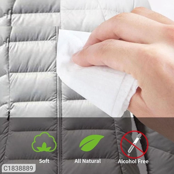 Coat Cleaning Wipes-Down Coat Cleaning Wet Wipes(Pack of 12)Package Contains: It Has 12 Piece Of Coat Cleaning Wipes Material: Non Woven Color: Colour as per availability Additional Information: Product Description: Down Coat Cleaning Wet WipesPackage Contains: It Has 12 Piece of WipesMaterial: Non Woven FabricSize: StandardProduct Weight : 150 gmFeatures:1.The paper is soft and do
