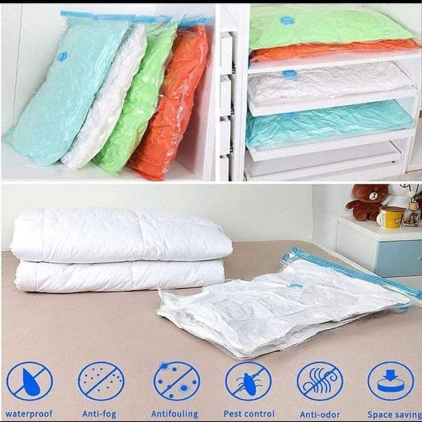 Plastic Smart Saving Reusable Vacuum Storage Bag - 5 Pack With Travel Pump779.00 M.R.P.: ₹1,399.00