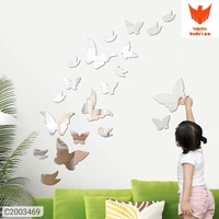 Butterfly Mirror Sticker- Mirror Wall Decor Stickers for Wall Home Bedroom Living Room Removable Mural Stickers Home Decoration (Set