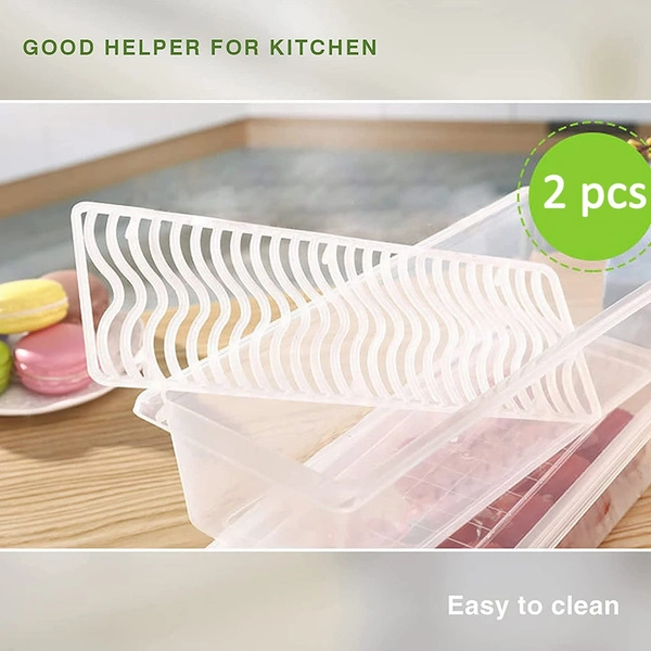 FOOD STORAGE CONTAINER WITH REMOVABLE DRAIN PLATE AND LID 1500 ML (PACK OF 2PC)Stackable Plastic Freezer Food Storage Container with Removable Drain Plate and LidKeep your Fridge OrganizedRefrigerator plastic bins with lids are made to provide you with a convenient, hygienic and cost-friendly way to add more structure to the way you store your meats and groceries while helping redu