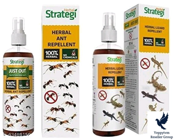 STRATEGI Herbal Lizard Repellent Spray - STRATEGI Herbal Ant Repellent Spray - comboType: SpraySuitable For: LizardProduct Breadth: 5 CmProduct Height: 15 CmProduct Length: 5 CmPack of: Pack Of 1Completely Herbal: Herbal Strategi’s – Herbal Lizard Repellent is completely made from plant-based essential oils like Citronella, Lemongrass, Cedarwood Oil & Neem Oil which are known to ha