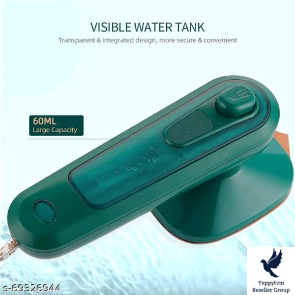 Portable Handheld Steam Iron Mini Travel Iron Fabric Garment Iron Spray: NoSteam Burst: NoType: Travel IronsPower Consumption: 1000 - 2000 WProduct Breadth: 10.5 CmProduct Height: 1.5 CmProduct Length: 10.5 CmPack Of: Pack Of 1Description: Handheld steam iron can easily ironing cloes, curtains, sheets, pillowcases, etc., in particular, e need for vertical ironing clo es (such as su