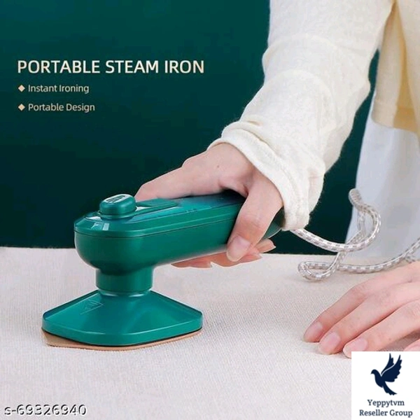 Portable Handheld Steam Iron Mini Travel Iron Fabric Garment Iron Spray: NoSteam Burst: NoType: Travel IronsPower Consumption: 1000 - 2000 WProduct Breadth: 10.5 CmProduct Height: 1.5 CmProduct Length: 10.5 CmPack Of: Pack Of 1Description: Handheld steam iron can easily ironing cloes, curtains, sheets, pillowcases, etc., in particular, e need for vertical ironing clo es (such as su