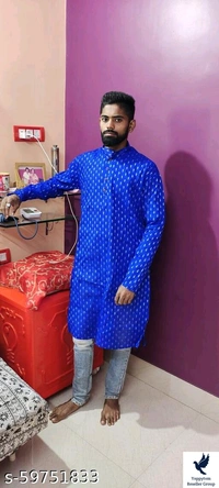 YASH KGF MENS PLAIN DESIGN KURTAFabric: CottonSleeve Length: Long SleevesPattern: Self-DesignCombo of: SingleSizes: Free Size (Chest Size: 44 in, Length Size: 44 in, Waist Size: 47 in, Hip Size: 46 in) S (Chest Size: 46 in, Length Size: 44 in, Waist Size: 49 in, Hip Size: 48 in) M (Chest Size: 48 in, Length Size: 44 in, Waist Size: 51 in, Hip Size: 50 in) L (Chest Size: 50 in, Leng