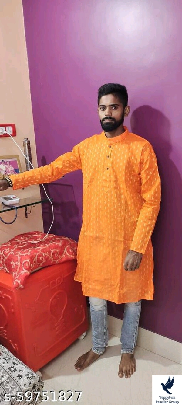 YASH KGF MENS PLAIN DESIGN KURTAFabric: CottonSleeve Length: Long SleevesPattern: Self-DesignCombo of: SingleSizes: Free Size (Chest Size: 44 in, Length Size: 44 in, Waist Size: 47 in, Hip Size: 46 in) S (Chest Size: 46 in, Length Size: 44 in, Waist Size: 49 in, Hip Size: 48 in) M (Chest Size: 48 in, Length Size: 44 in, Waist Size: 51 in, Hip Size: 50 in) L (Chest Size: 50 in, Leng