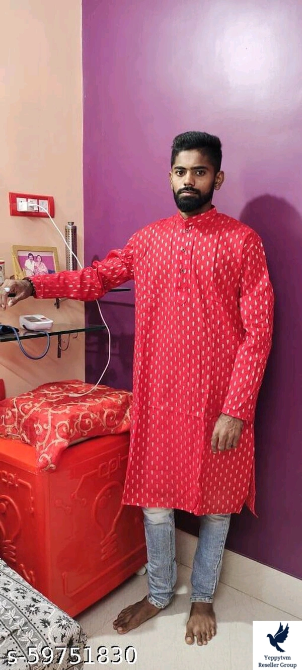 YASH KGF MENS PLAIN DESIGN KURTAFabric: CottonSleeve Length: Long SleevesPattern: Self-DesignCombo of: SingleSizes: Free Size (Chest Size: 44 in, Length Size: 44 in, Waist Size: 47 in, Hip Size: 46 in) S (Chest Size: 46 in, Length Size: 44 in, Waist Size: 49 in, Hip Size: 48 in) M (Chest Size: 48 in, Length Size: 44 in, Waist Size: 51 in, Hip Size: 50 in) L (Chest Size: 50 in, Leng