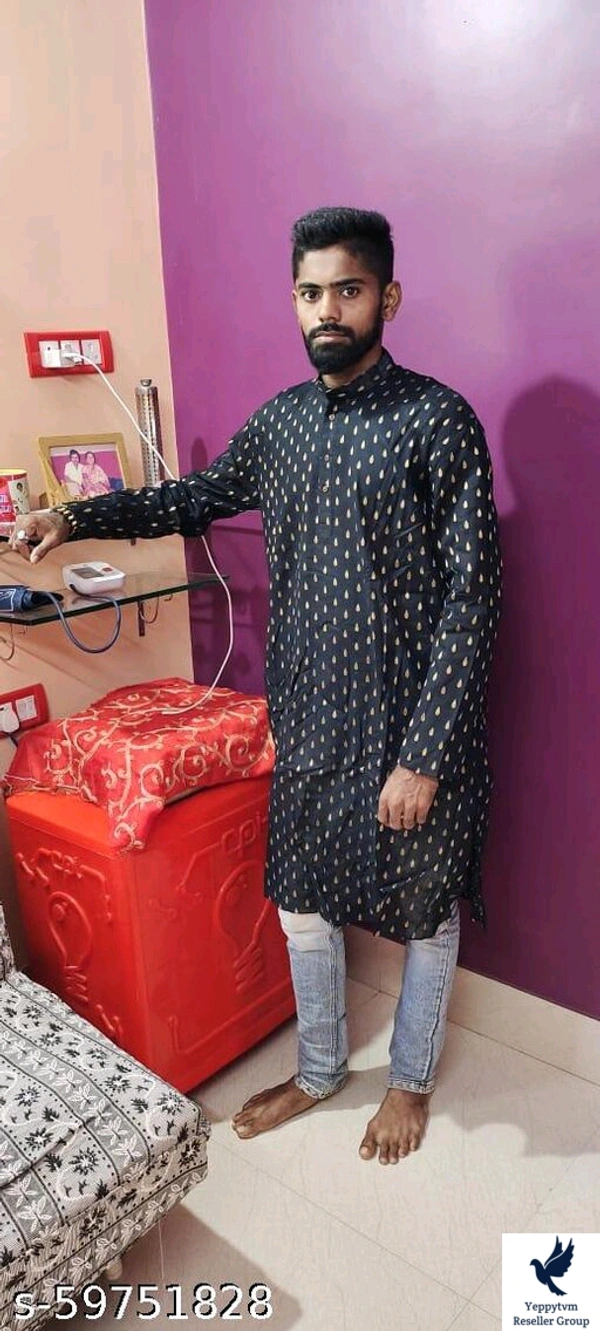 YASH KGF MENS PLAIN DESIGN KURTAFabric: CottonSleeve Length: Long SleevesPattern: Self-DesignCombo of: SingleSizes: Free Size (Chest Size: 44 in, Length Size: 44 in, Waist Size: 47 in, Hip Size: 46 in) S (Chest Size: 46 in, Length Size: 44 in, Waist Size: 49 in, Hip Size: 48 in) M (Chest Size: 48 in, Length Size: 44 in, Waist Size: 51 in, Hip Size: 50 in) L (Chest Size: 50 in, Leng