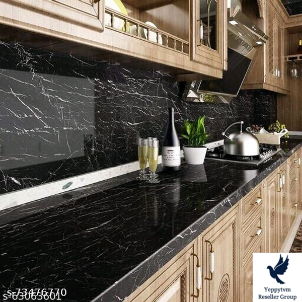 ROSTRA Kitchen Oil Proof Waterproof Sticker Self black marble Size  60x200 CMMaterial: VinylPack: Pack of 1Product Length: 0.5 cmProduct Breadth: 7 cmProduct Height: 2 cmGreat for home decorations, Use in kitchen cabinets ,countertop ,shelves, walls ,Pantry areas ,Dishwashers, Dishwasher Panels, Oven Hood, Refrigerators ,appliance etc, instant peel and apply to flat surfaces.