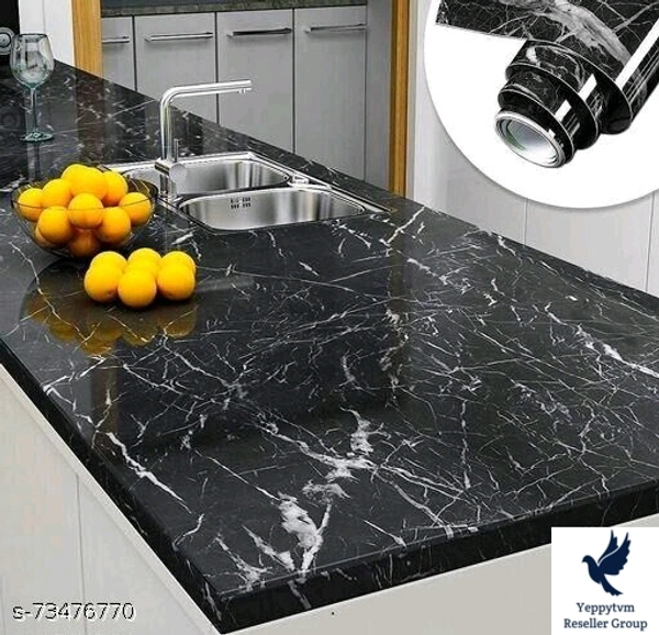 ROSTRA Kitchen Oil Proof Waterproof Sticker Self black marble Size  60x200 CMMaterial: VinylPack: Pack of 1Product Length: 0.5 cmProduct Breadth: 7 cmProduct Height: 2 cmGreat for home decorations, Use in kitchen cabinets ,countertop ,shelves, walls ,Pantry areas ,Dishwashers, Dishwasher Panels, Oven Hood, Refrigerators ,appliance etc, instant peel and apply to flat surfaces.
