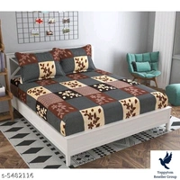 Sana Modern Polycotton 90 X 90 Double Bedsheets..Fabric: PolycottonNo. Of Pillow Covers: 2Thread Count: 160Multipack: Pack Of 1Sizes: Queen (Length Size: 90 in, Width Size: 90 in, Pillow Length Size: 28 in, Pillow Width Size: 18 in) Work: PrintedDesign: 18    399
