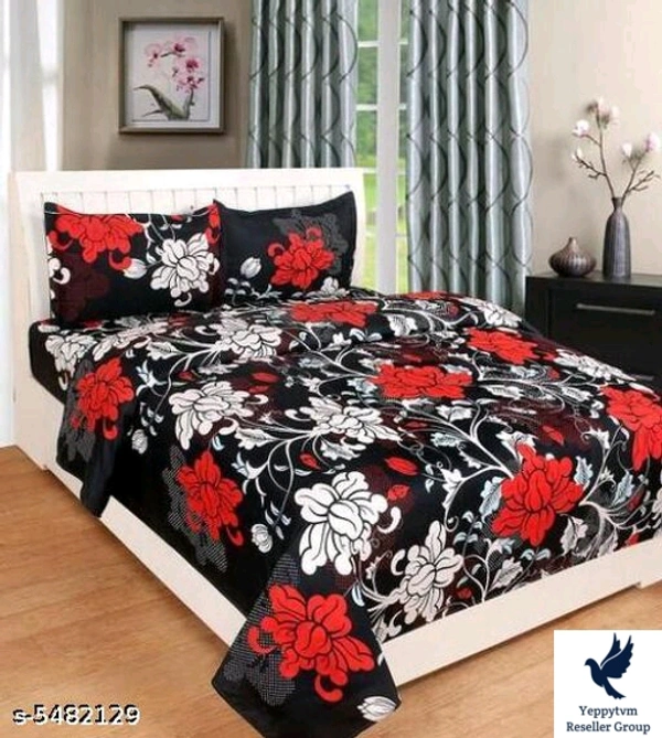 Sana Modern Polycotton 90 X 90 Double Bedsheets..Fabric: PolycottonNo. Of Pillow Covers: 2Thread Count: 160Multipack: Pack Of 1Sizes: Queen (Length Size: 90 in, Width Size: 90 in, Pillow Length Size: 28 in, Pillow Width Size: 18 in) Work: PrintedDesign: 18    399