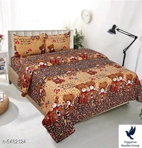 Sana Modern Polycotton 90 X 90 Double Bedsheets..Fabric: PolycottonNo. Of Pillow Covers: 2Thread Count: 160Multipack: Pack Of 1Sizes: Queen (Length Size: 90 in, Width Size: 90 in, Pillow Length Size: 28 in, Pillow Width Size: 18 in) Work: PrintedDesign: 18.  5