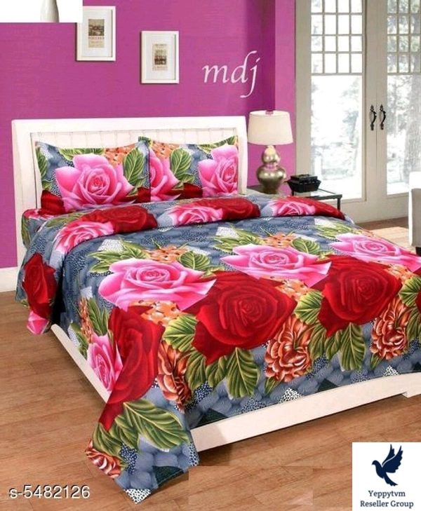 Sana Modern Polycotton 90 X 90 Double Bedsheets..Fabric: PolycottonNo. Of Pillow Covers: 2Thread Count: 160Multipack: Pack Of 1Sizes: Queen (Length Size: 90 in, Width Size: 90 in, Pillow Length Size: 28 in, Pillow Width Size: 18 in) Work: PrintedDesign: 18.  5