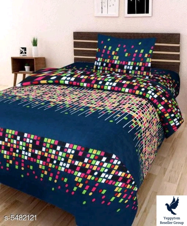 Sana Modern Polycotton 90 X 90 Double Bedsheets..Fabric: PolycottonNo. Of Pillow Covers: 2Thread Count: 160Multipack: Pack Of 1Sizes: Queen (Length Size: 90 in, Width Size: 90 in, Pillow Length Size: 28 in, Pillow Width Size: 18 in) Work: PrintedDesign: 18.  5