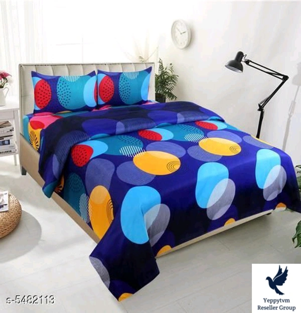 Sana Modern Polycotton 90 X 90 Double Bedsheets..Fabric: PolycottonNo. Of Pillow Covers: 2Thread Count: 160Multipack: Pack Of 1Sizes: Queen (Length Size: 90 in, Width Size: 90 in, Pillow Length Size: 28 in, Pillow Width Size: 18 in) Work: PrintedDesign: 18  5