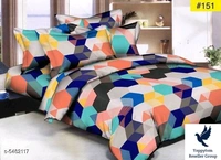 Sana Modern Polycotton 90 X 90 Double Bedsheets..Fabric: PolycottonNo. Of Pillow Covers: 2Thread Count: 160Multipack: Pack Of 1Sizes: Queen (Length Size: 90 in, Width Size: 90 in, Pillow Length Size: 28 in, Pillow Width Size: 18 in) Work: PrintedDesign: 18  5