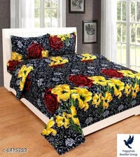 Sana Modern Polycotton 90 X 90 Double Bedsheets..Fabric: PolycottonNo. Of Pillow Covers: 2Thread Count: 160Multipack: Pack Of 1Sizes: Queen (Length Size: 90 in, Width Size: 90 in, Pillow Length Size: 28 in, Pillow Width Size: 18 in) Work: PrintedDesign: 18  5