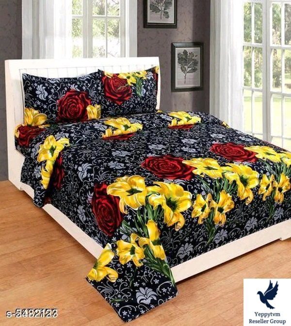 Sana Modern Polycotton 90 X 90 Double Bedsheets..Fabric: PolycottonNo. Of Pillow Covers: 2Thread Count: 160Multipack: Pack Of 1Sizes: Queen (Length Size: 90 in, Width Size: 90 in, Pillow Length Size: 28 in, Pillow Width Size: 18 in) Work: PrintedDesign: 18  5