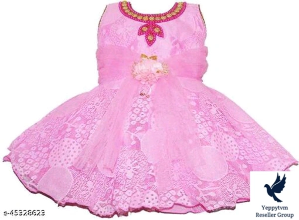 Tinkle Stylish Girls Frocks & DressesFabric: NetSleeve Length: Short Sleeves,Sleeveless,Shoulder StrapsPattern: Printed,Self-Design,SolidMultipack: SingleSizes:0-3 Months (Bust Size: 18 in, Length Size: 18 in) 0-6 Months (Bust Size: 18 in, Length Size: 18 in) 3-6 Months (Bust Size: 18 in, Length Size: 18 in) 6-9 Months (Bust Size: 18 in, Length Size: 18 in) 6-12 Months (Bust Size: 