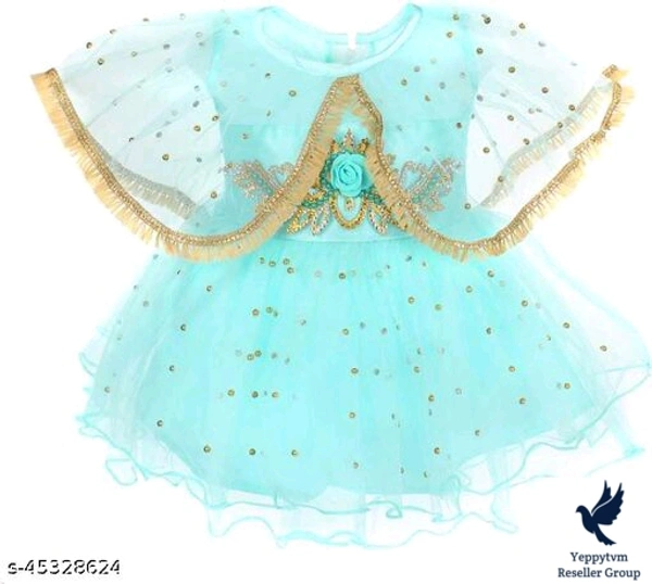Tinkle Stylish Girls Frocks & DressesFabric: NetSleeve Length: Short Sleeves,Sleeveless,Shoulder StrapsPattern: Printed,Self-Design,SolidMultipack: SingleSizes:0-3 Months (Bust Size: 18 in, Length Size: 18 in) 0-6 Months (Bust Size: 18 in, Length Size: 18 in) 3-6 Months (Bust Size: 18 in, Length Size: 18 in) 6-9 Months (Bust Size: 18 in, Length Size: 18 in) 6-12 Months (Bust Size: 