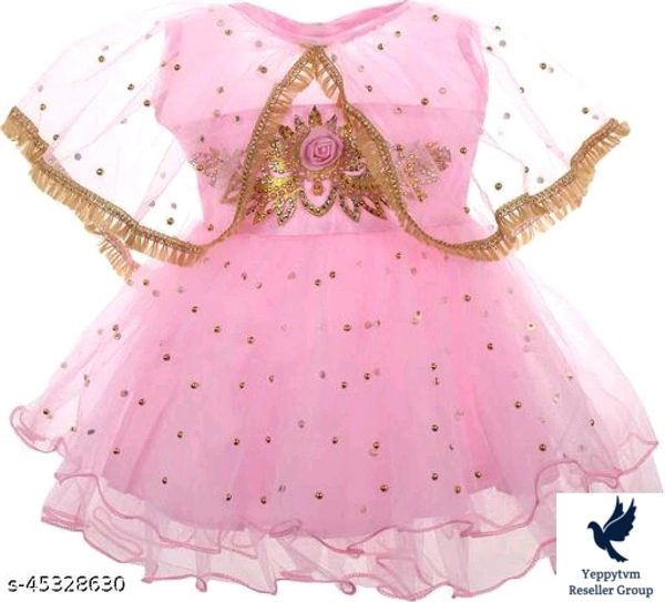 Tinkle Stylish Girls Frocks & DressesFabric: NetSleeve Length: Short Sleeves,Sleeveless,Shoulder StrapsPattern: Printed,Self-Design,SolidMultipack: SingleSizes:0-3 Months (Bust Size: 18 in, Length Size: 18 in) 0-6 Months (Bust Size: 18 in, Length Size: 18 in) 3-6 Months (Bust Size: 18 in, Length Size: 18 in) 6-9 Months (Bust Size: 18 in, Length Size: 18 in) 6-12 Months (Bust Size: 