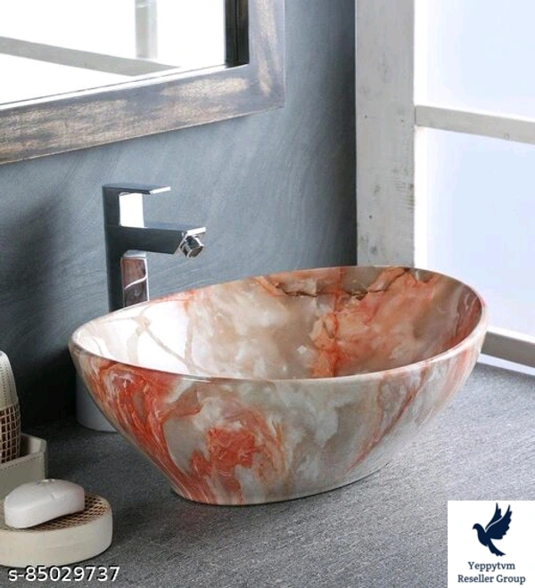 Bherunath Art Wash Basin Counter Top, Tabletop Ceramic Bathroom Sink/Basin Vessel Sink For Bathroom & Living Room (Dimension 410x340x145mm)Name: Bherunath Art Wash Basin Counter Top, Tabletop Ceramic Bathroom Sink/Basin Vessel Sink For Bathroom & Living Room (Dimension 410x340x145mm)Material: CeramicColor: CreamType: Counter TopProduct Breadth: 13 InchProduct Height: 5 InchProduct 