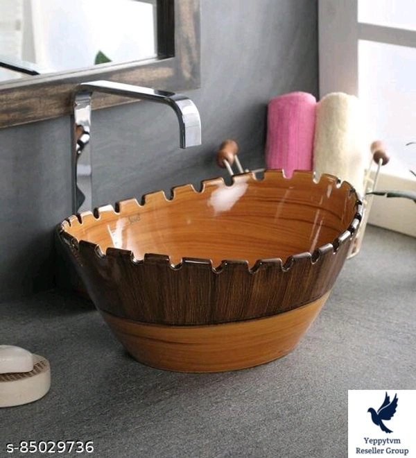 Bherunath Art Wash Basin Counter Top, Tabletop Ceramic Bathroom Sink/Basin Vessel Sink For Bathroom & Living Room (Dimension 410x340x145mm)Name: Bherunath Art Wash Basin Counter Top, Tabletop Ceramic Bathroom Sink/Basin Vessel Sink For Bathroom & Living Room (Dimension 410x340x145mm)Material: CeramicColor: CreamType: Counter TopProduct Breadth: 13 InchProduct Height: 5 InchProduct 