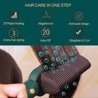 Hair Straightener Brush•Versatile 3 in 1 design: everything you need for a gorgeous and healthy hair, detangling comb, hair brush, hair straightener, beard straightener and anion hair massager all in one!•Hair straightener allows you to straighten your messy hair in three minutes•A must-have choice for dressing after getting up in the morning on week days Multiple different tempera