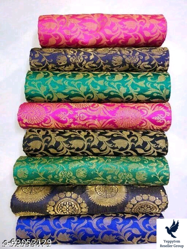 Classy Women Blouse PieceName: Classy Women Blouse PieceFabric: BrocadePattern: Zari WovenMultipack: 8Sizes: 8 MtrCountry of Origin: India1280    1meter  AVa1200. 8pc Set