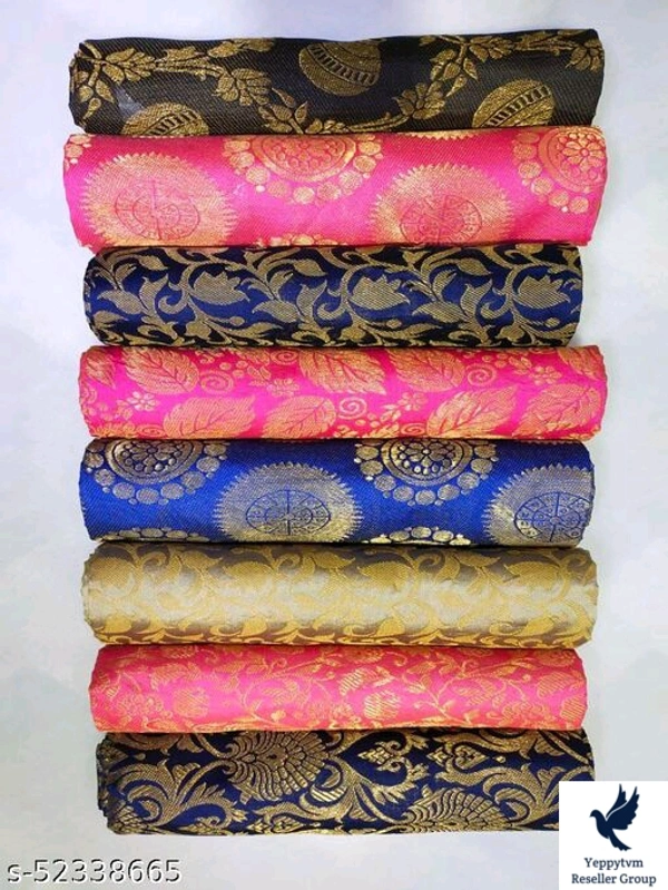 Classy Women Blouse PieceName: Classy Women Blouse PieceFabric: BrocadePattern: Zari WovenMultipack: 8Sizes: 8 MtrCountry of Origin: India1280    1meter  AVa1200. 8pc Set