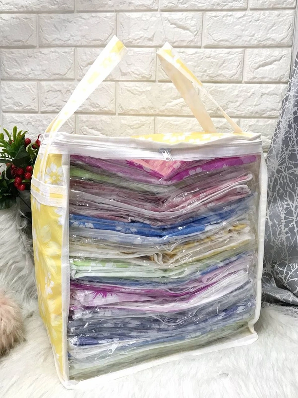 *New Non Woven Material Material Storage Organizer  Space Approx 15 Sarees / Dress Organize Huge Sapce High Quality With Big Handle Easy To Carry**📐SIZE📏*Height : 16" (40cm)Length : 15" (39cm)Base : 12" (30cm)*Price Rs : ₹1,150/-*