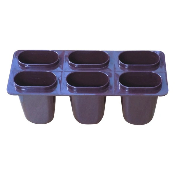 PLASTIC ICE CANDY MAKER KULFI MAKER MOULDS SET WITH 6 CUPS (MULTICOLOUR)    @ 190