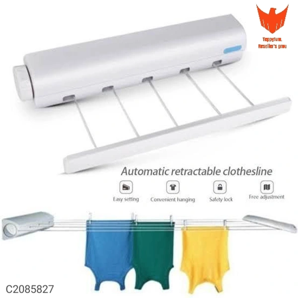 Retractable Clothes Dryer -Airer Washing Line Laundry Wall Mount Dryer Hanger Clothesline Outdoor Washing Line Drying RackPackage Contains: It Has 1 Piece Of Clothes Dyer Rope Dimensions(L x B x H in cm):-36.4x6.3x6cmMaterial: PlasticColor: Colour as per availabilityCapacity: 2kg to 5kgCombo/Set Of: Pack of 1Additional Information: Practical and space-saving clothes line for the ba
