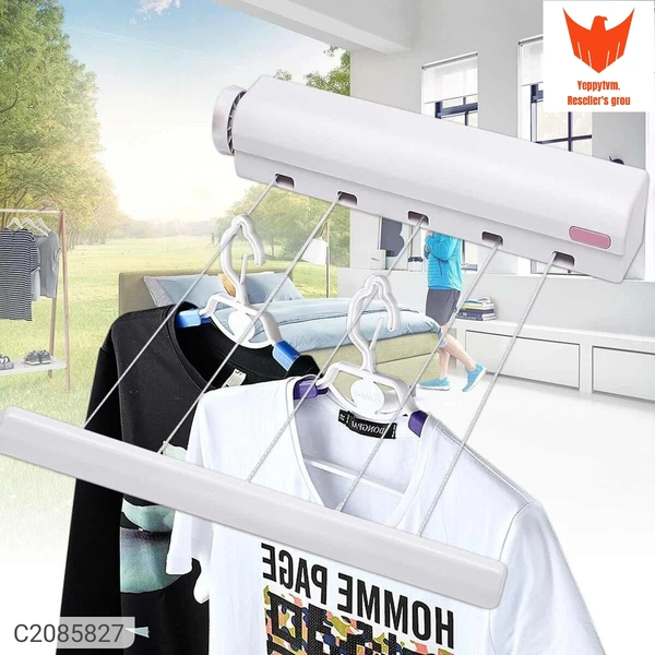 Retractable Clothes Dryer -Airer Washing Line Laundry Wall Mount Dryer Hanger Clothesline Outdoor Washing Line Drying RackPackage Contains: It Has 1 Piece Of Clothes Dyer Rope Dimensions(L x B x H in cm):-36.4x6.3x6cmMaterial: PlasticColor: Colour as per availabilityCapacity: 2kg to 5kgCombo/Set Of: Pack of 1Additional Information: Practical and space-saving clothes line for the ba