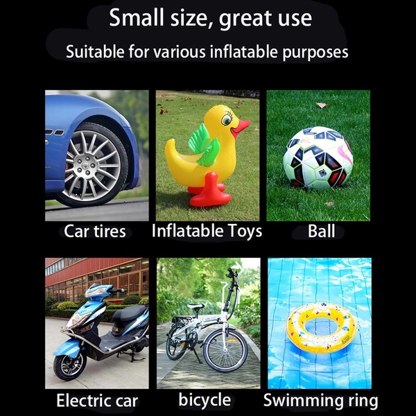 Multipurpose InflationFill up any kind of vehicle or object with the multipurpose Tire Inflator! Comes with 2 adapters, allowing you to fill up cars, bikes, and even sports equipment!Power bank functionThe Tire Inflator can double as a power bank, allowing you to charge your devices!Instructions for usage1. Screw the gas tube to the main body2. Attach the air hose to the valve stem