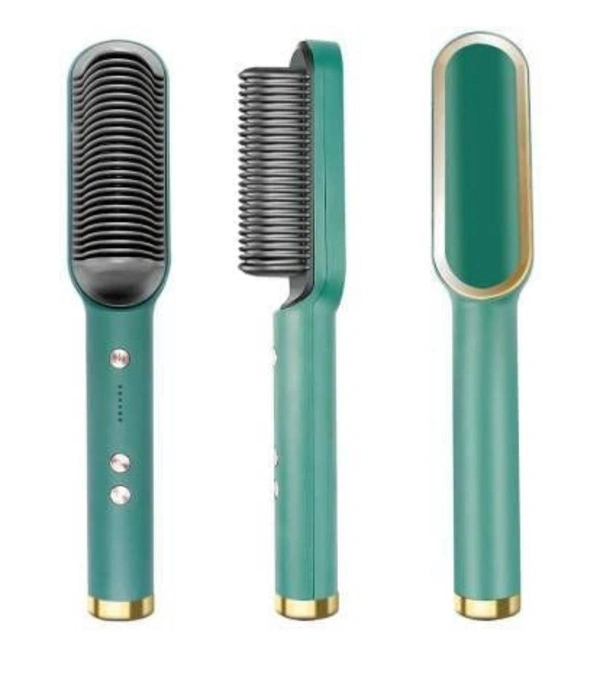 Hair Straightener Brush•Versatile 3 in 1 design: everything you need for a gorgeous and healthy hair, detangling comb, hair brush, hair straightener, beard straightener and anion hair massager all in one!•Hair straightener allows you to straighten your messy hair in three minutes•A must-have choice for dressing after getting up in the morning on week days Multiple different tempera