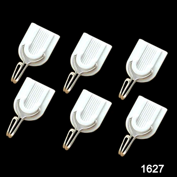 MULTIPURPOSE STRONG SMALL STAINLESS STEEL ADHESIVE WALL HOOKS.  10pc  pack @290.