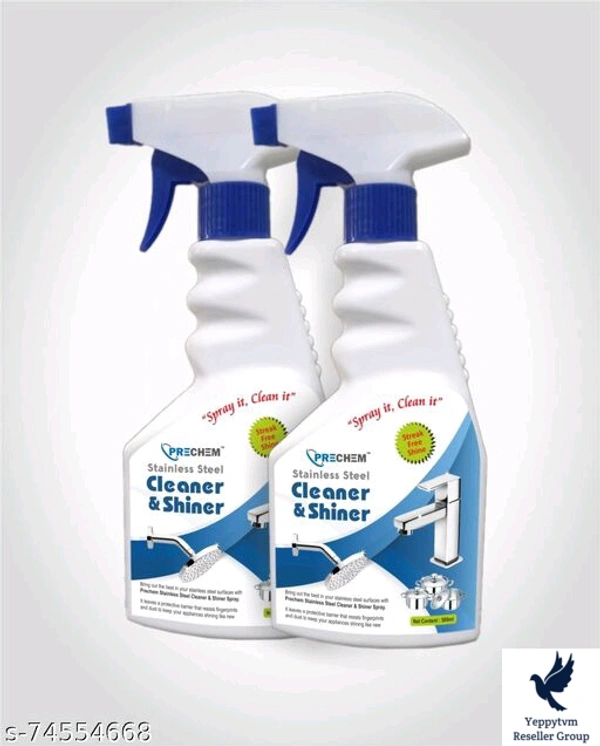 Multipurpose Stainless Steel Cleaner And Shiner Name: Multipurpose Stainless Steel Cleaner And Shiner Type: LiquidProduct Breadth: 0.5 FtProduct Height: 0.5 FtProduct Length: 0.5 FtNet Quantity (N): Pack Of 1 Working : All Type Of SS Accessories (Shower & Tap, SS Railiing, KItchen Cookware , SS Chimney, Bike SS Parts, Home And Bath Sanitary ware) Pack of 1 pcs Net Qty 500 ml with t