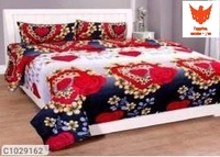 (Buy 1 Get 1 Free) Floral & Abstract Printed Polycotton Double Bedsheets
