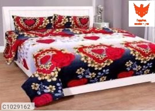 (Buy 1 Get 1 Free) Floral & Abstract Printed Polycotton Double Bedsheets